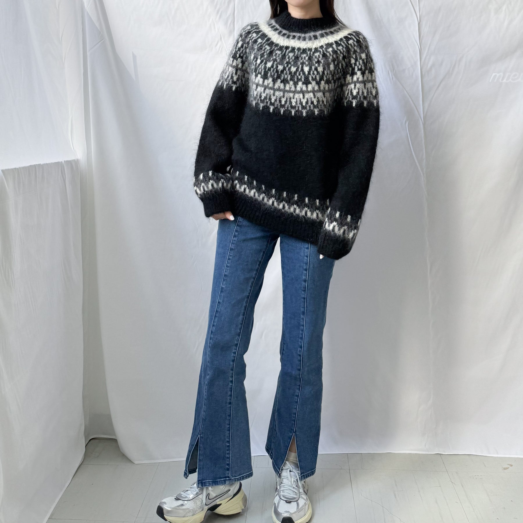 モヘアウールノルディックニットプルオーバー / YONETOMI NEW BASIC
