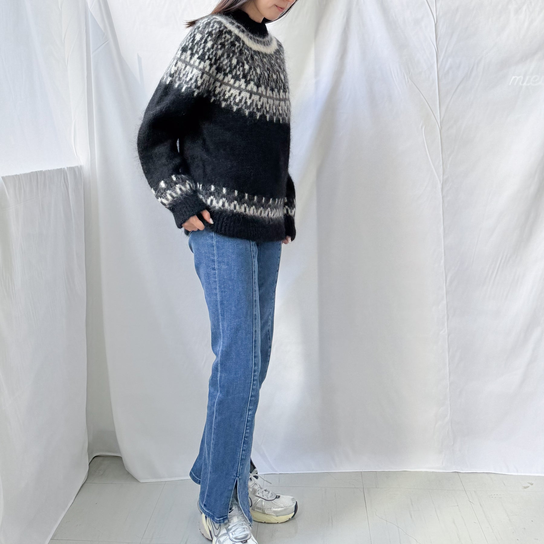 モヘアウールノルディックニットプルオーバー / YONETOMI NEW BASIC