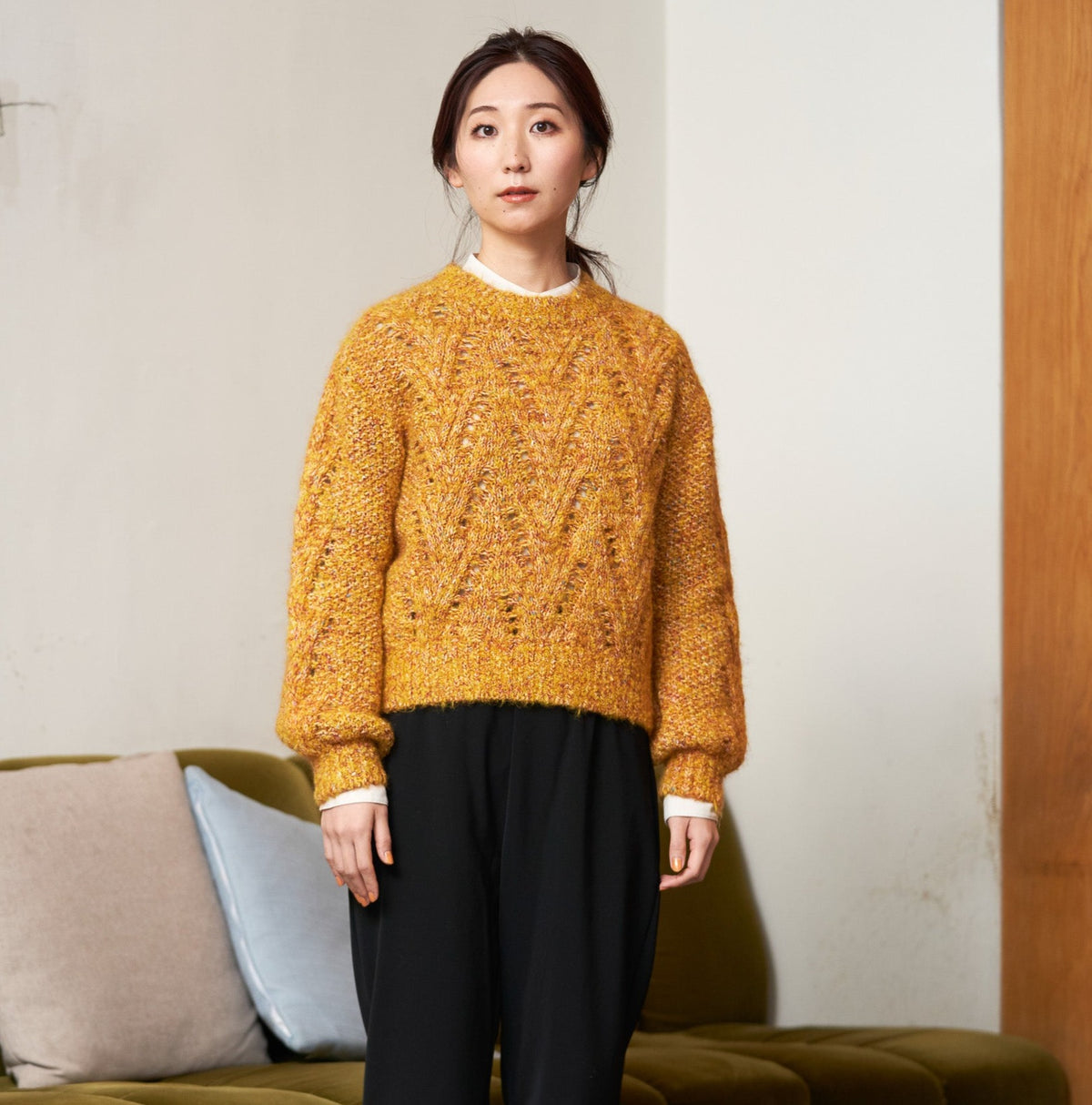 COLOR NEP LOOP MOHAIR PULLOVER / COOHEM